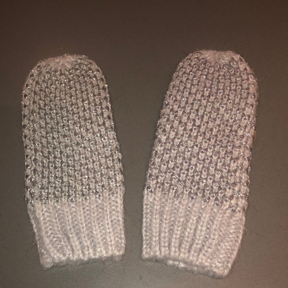 Silver Knit Mittens